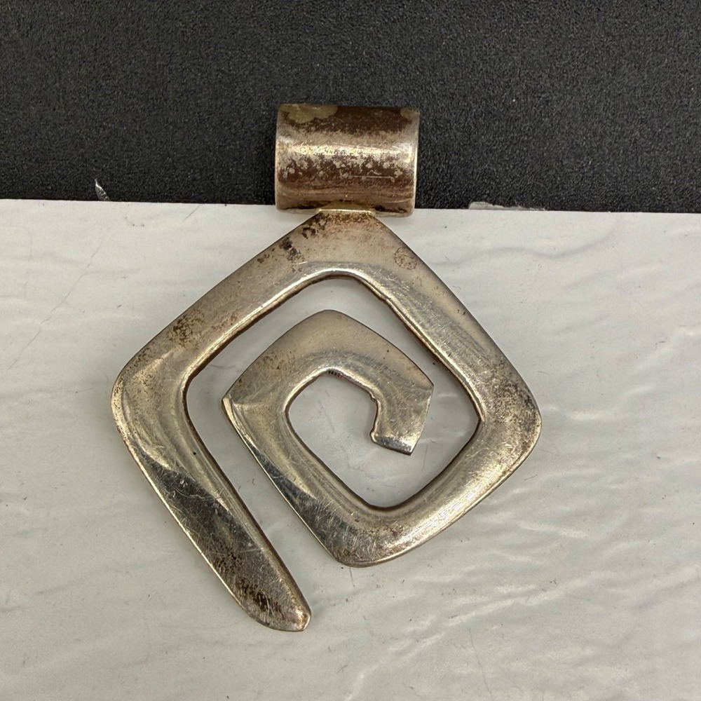 Vintage Silpada Pendant Silver Abstract Geometric Spiral Sterling 925